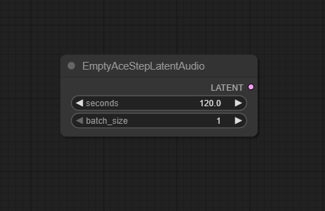 EmptyAceStepLatentAudio ComfyUI node