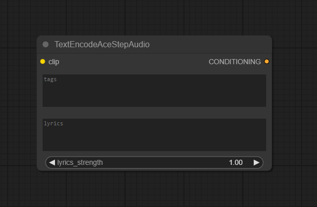 TextEncodeAceStepAudio ComfyUI node